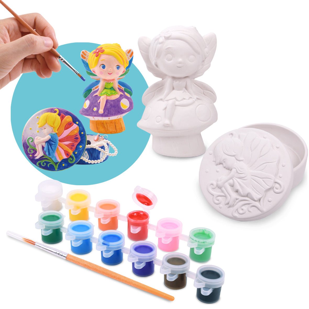 PLAY GO PAINT YOUR OWN - FAIRY & JEWELLERY BOX SET