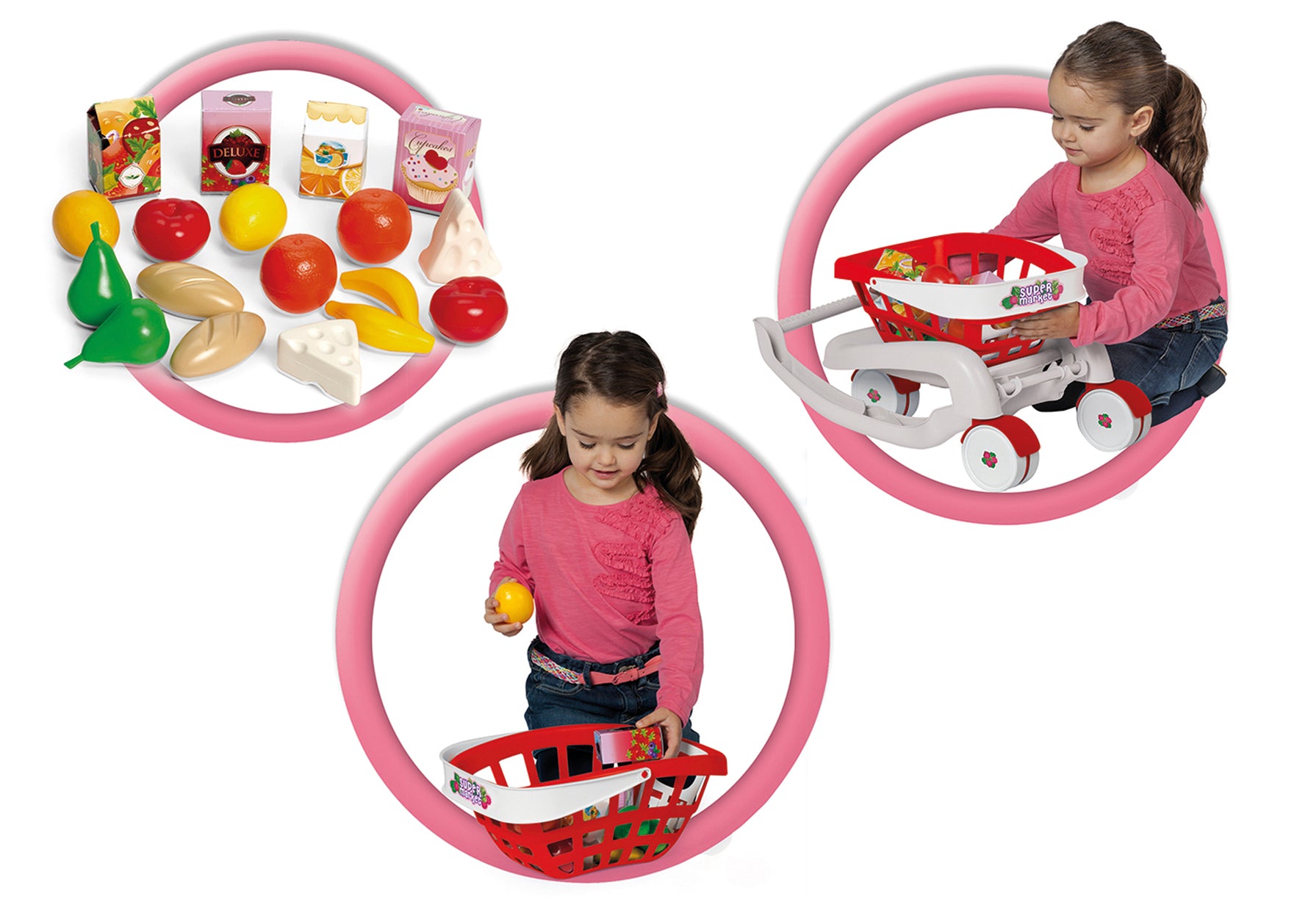 Chicos My 2-in-1 Great Supermarket Trolley – Kids Shopping Cart Pretend Play Toy
