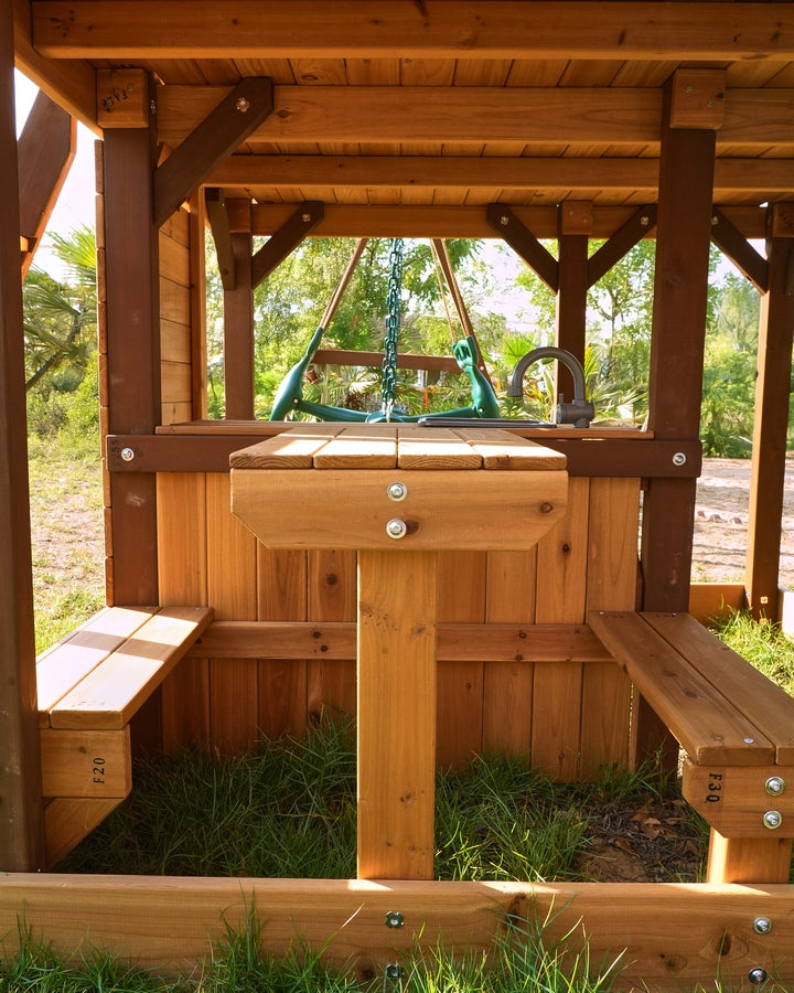 Arabian Ibex Wooden Swing Set with Slide, Monkey Bars & Swings | DS-156S