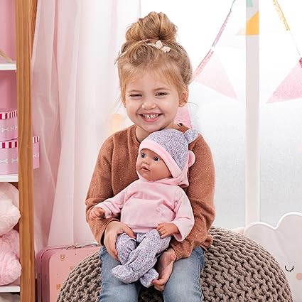 BAYER Baby Doll Reborn 38cm – Pink | Soft Realistic Newborn Doll