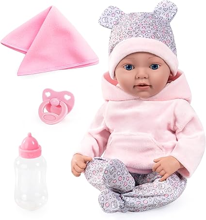 BAYER Baby Doll Reborn 38cm – Pink | Soft Realistic Newborn Doll