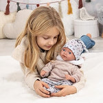 BAYER Baby Doll Reborn 38cm – Grey | Soft Realistic Newborn Doll