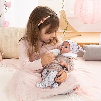 BAYER Baby Doll Reborn 38cm – Grey | Soft Realistic Newborn Doll