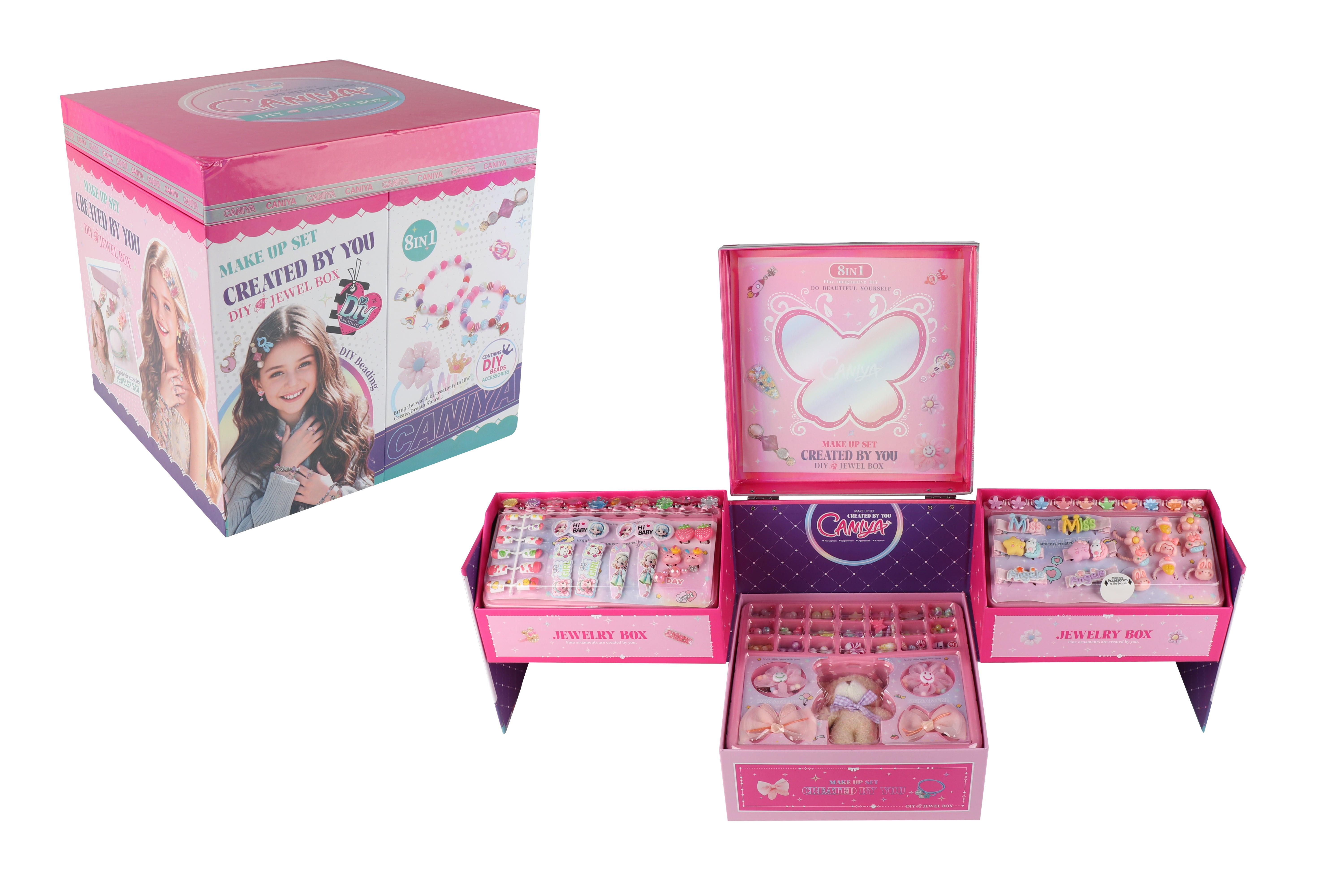 DIY Beads Jewelry Making Kit with Jewelry Box & Bear Pendants