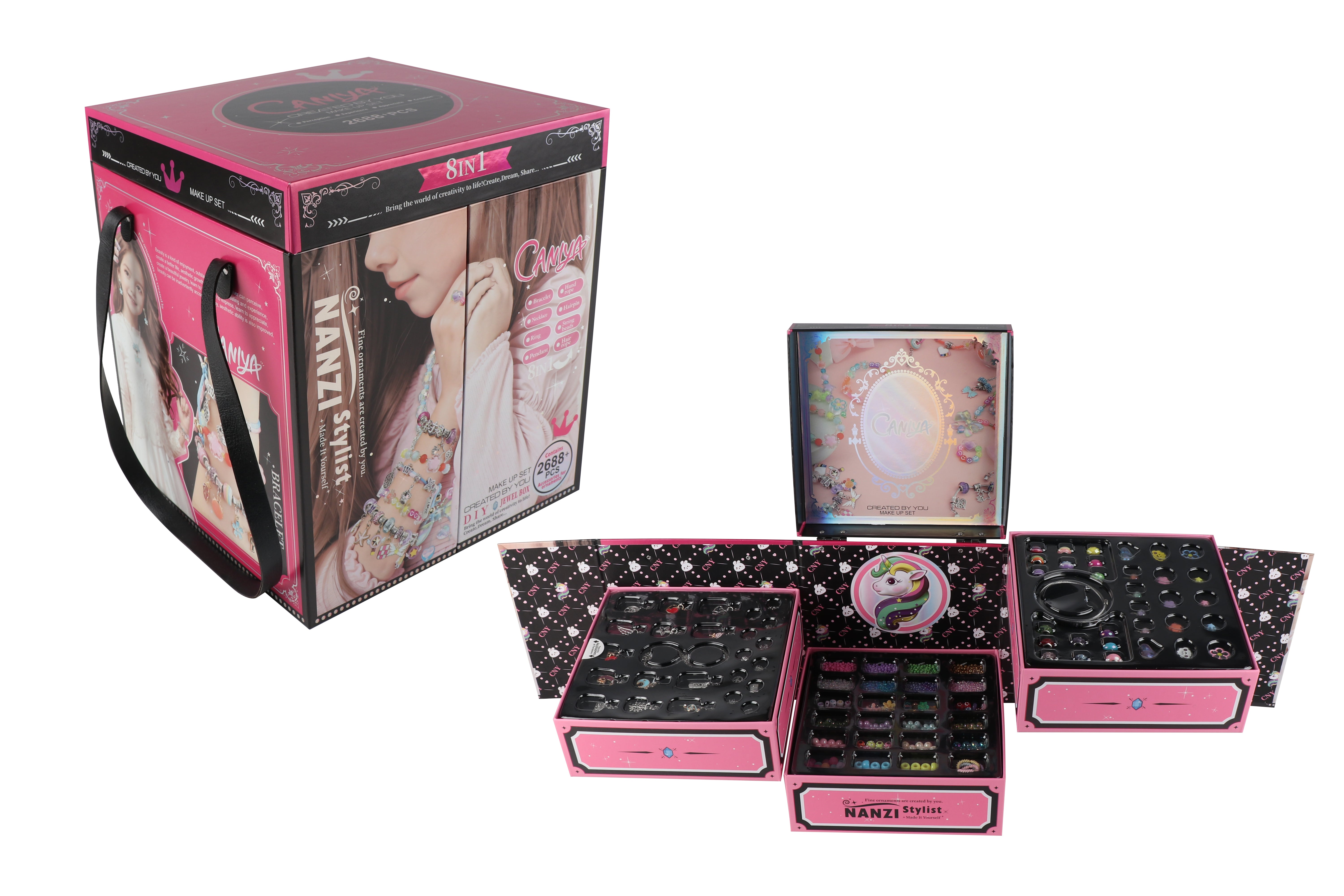 8-in-1 DIY Beads Jewelry Making Kit with Jewelry Box