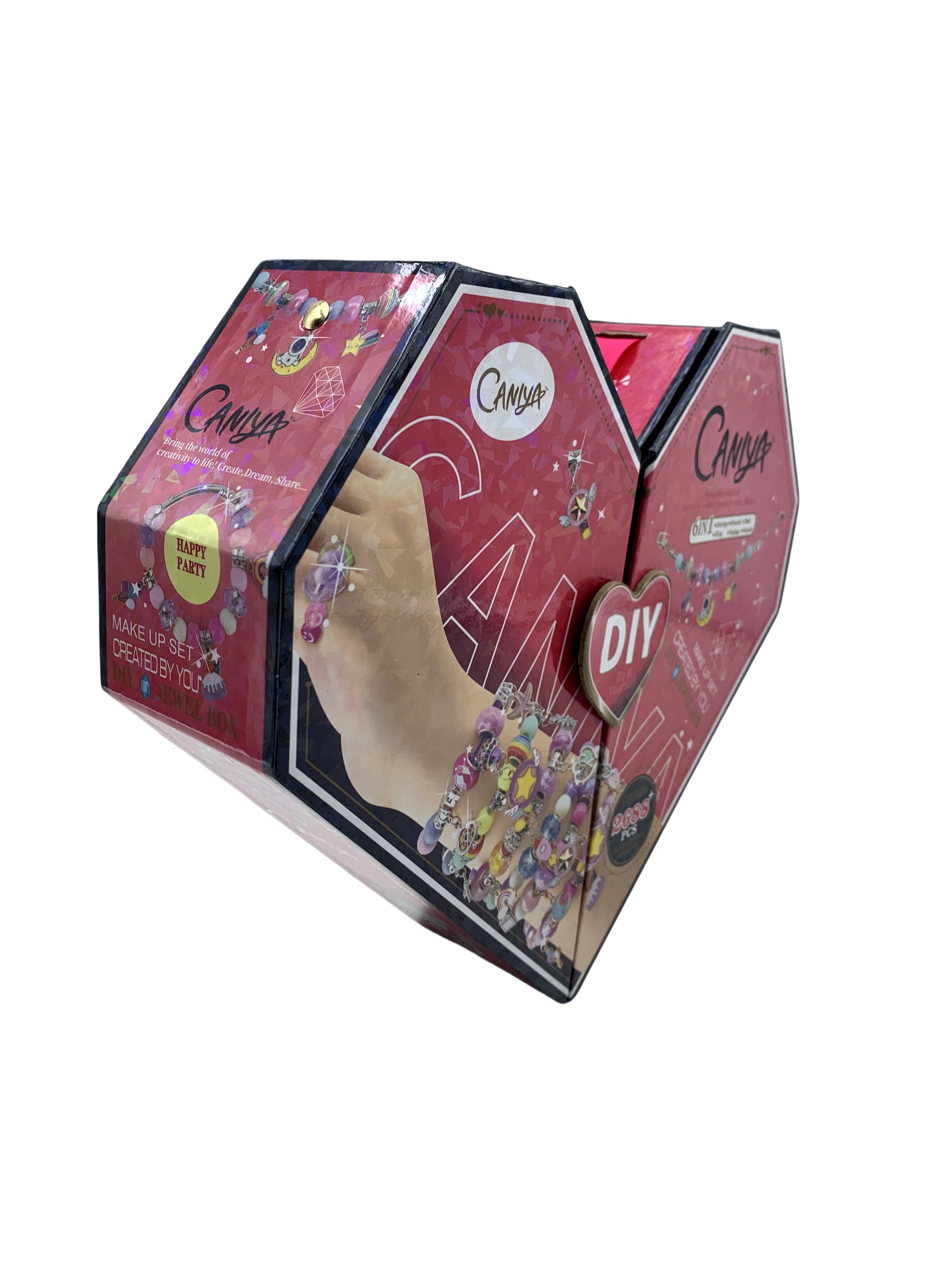 6-in-1 DIY Beads Jewelry Making Kit with Heart-Shape