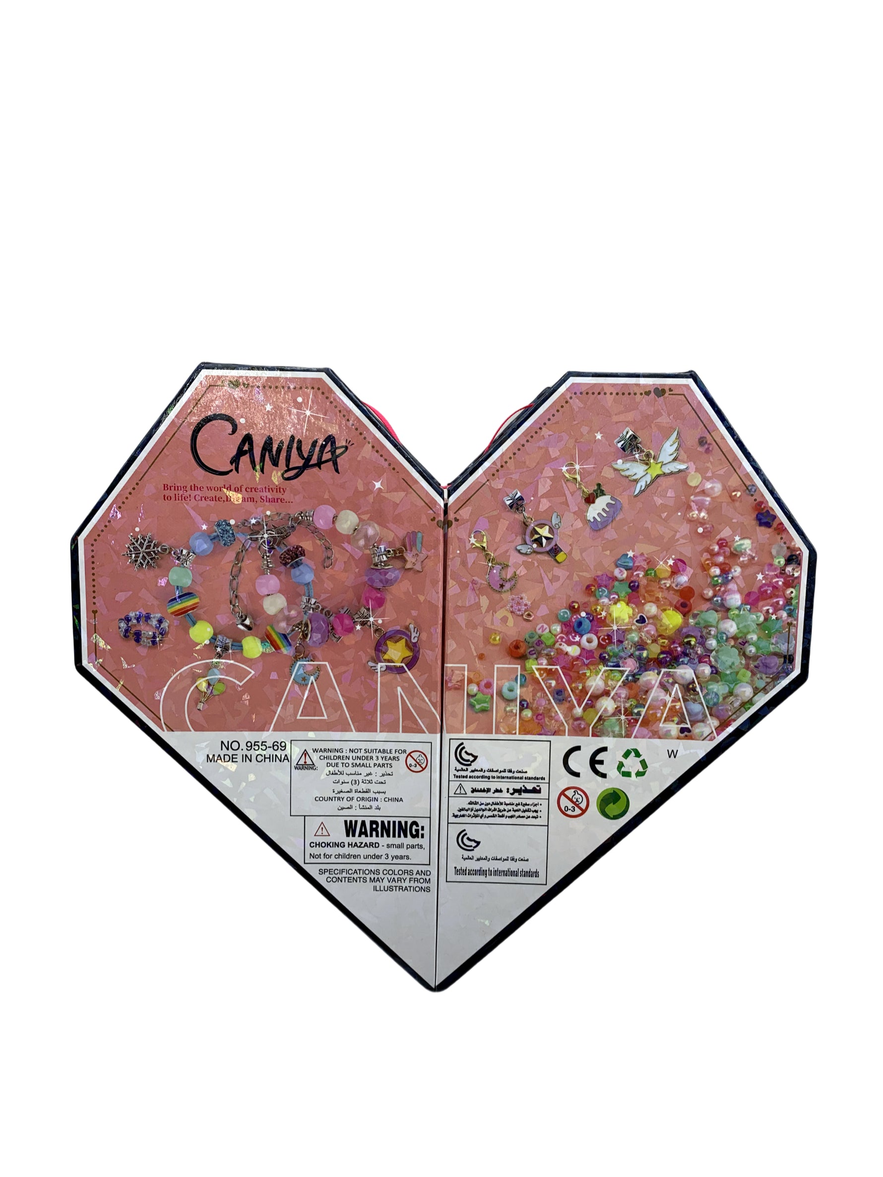 6-in-1 DIY Beads Jewelry Making Kit with Heart-Shape