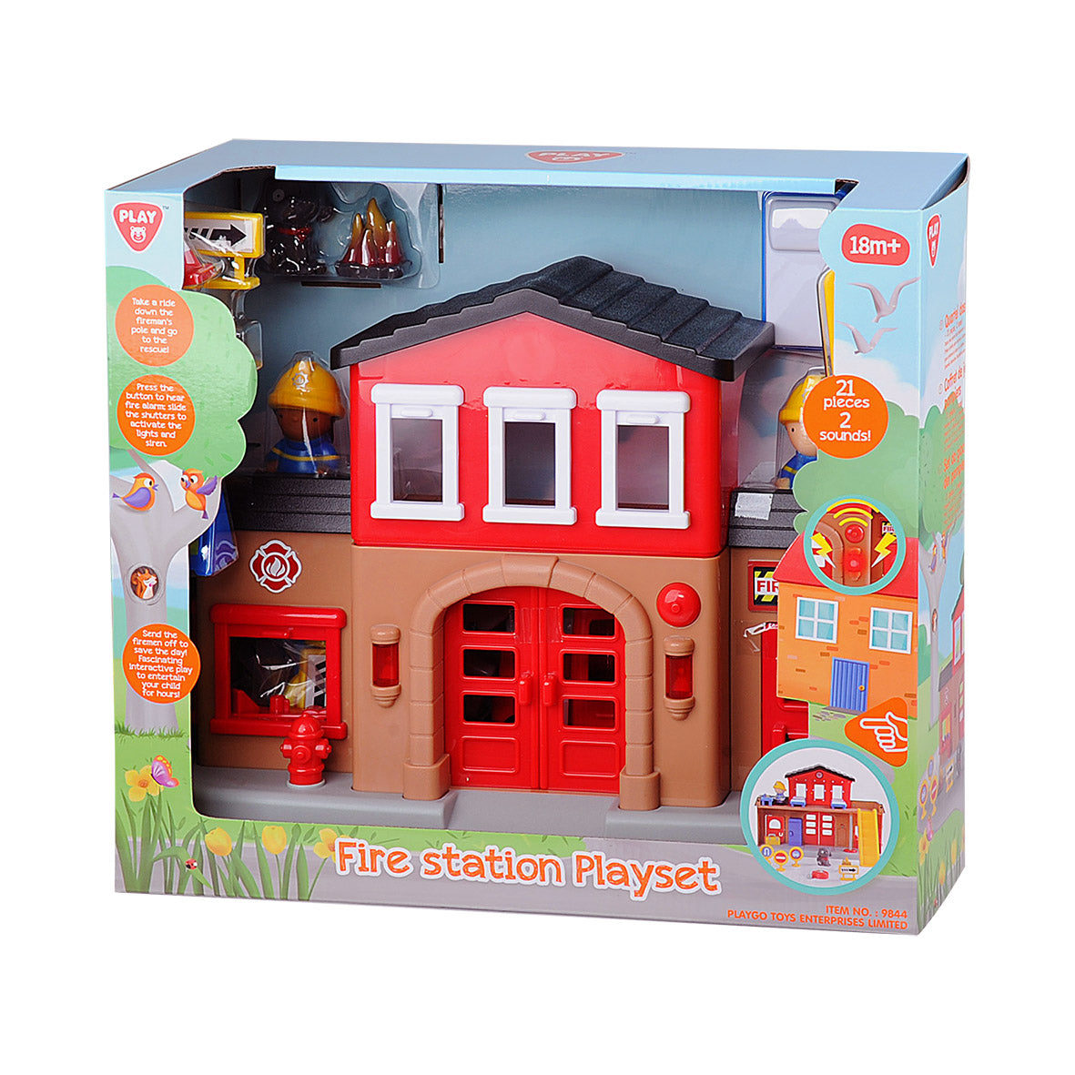 Play Go Fire Station Playset – Battery Operated Rescue Role Play Toy
