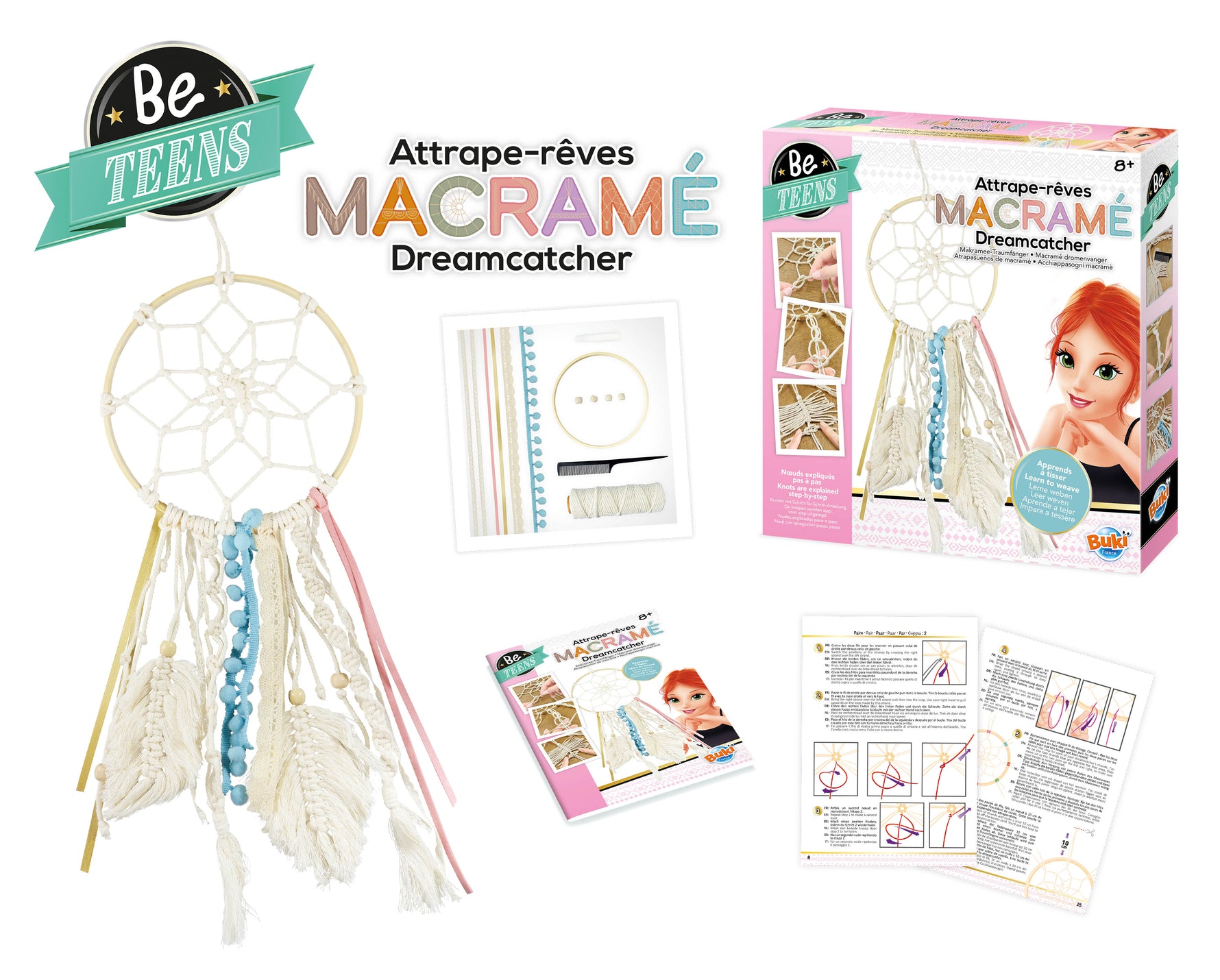 BUKI Macramé Dreamcatcher Kit for Girls | DIY Craft Set