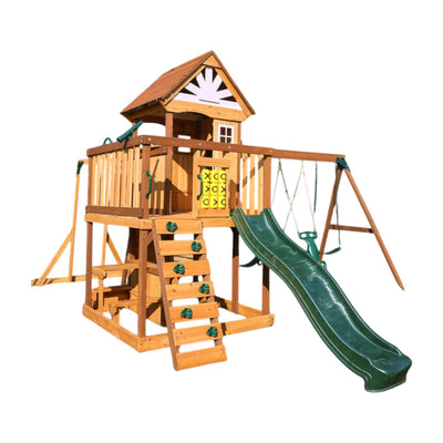 Arabian Ibex Wooden Swing Set with Slide, Monkey Bars & Swings | DS-156S