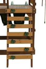 Arabian Wolf Wooden Swing Set with Dual Slides & Trapeze | DS-172T
