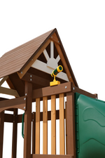 Arabian Wolf Wooden Swing Set with Dual Slides & Trapeze | DS-172T