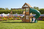 Arabian Viper Wooden Swing Set with Slide & Trapeze | DS-173T
