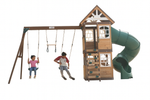 Arabian Viper Wooden Swing Set with Slide & Trapeze | DS-173T