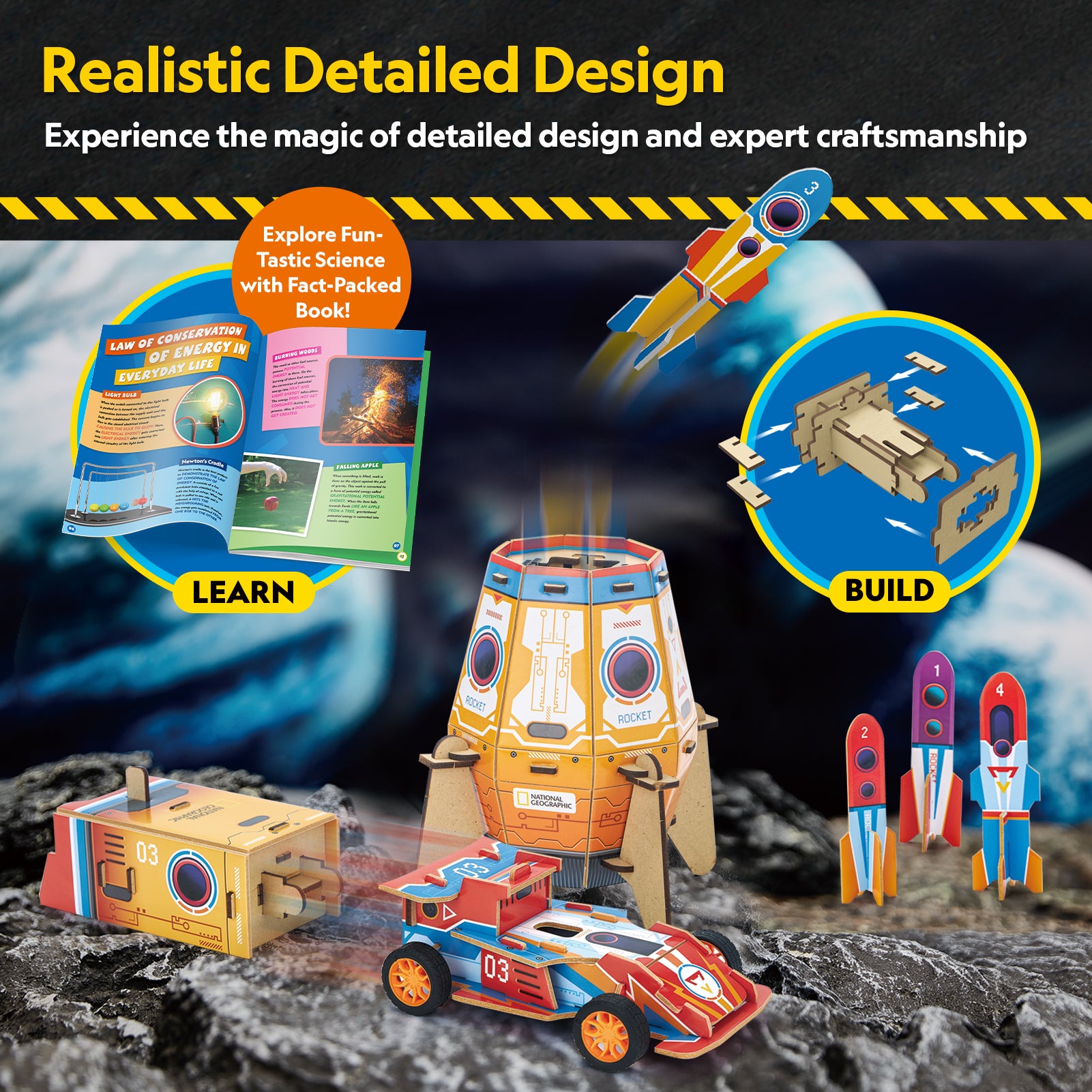National Geographic 2-in-1 Blast-Off Rocket & Racing Car