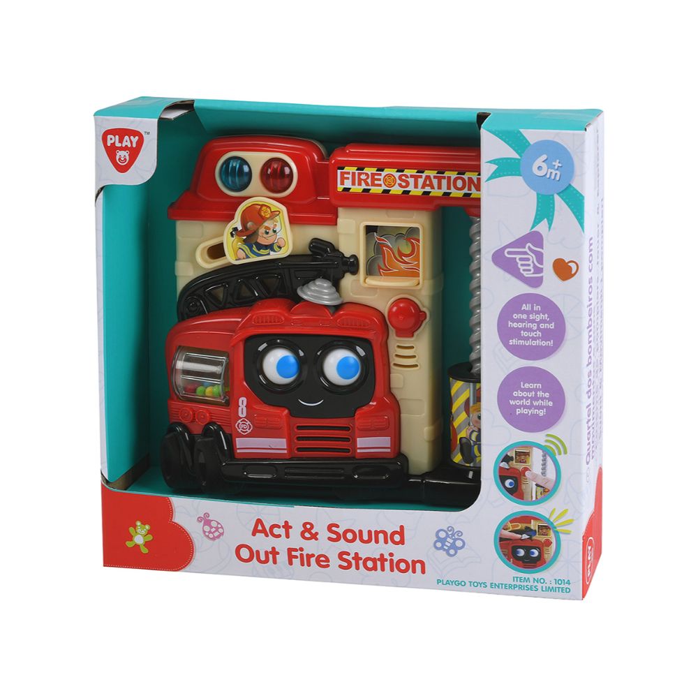 Play Go Act & Sound Out Fire Station – Interactive Playset for Kids