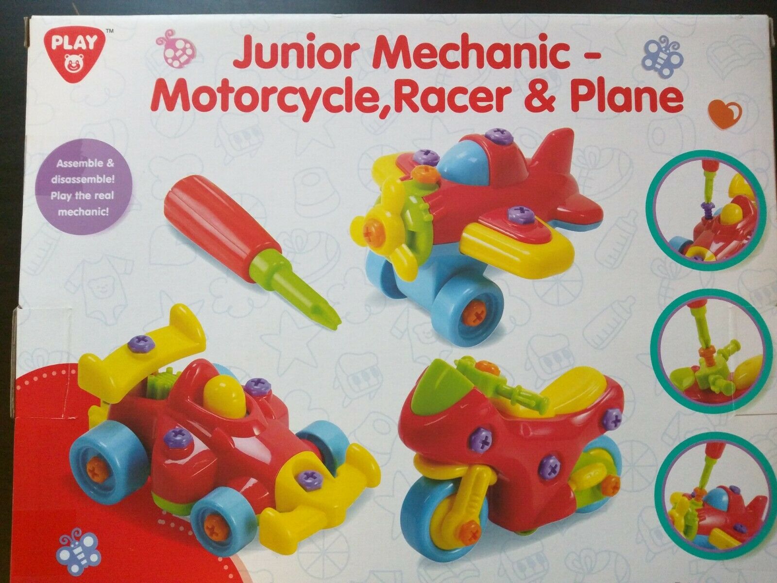 PLAY GO JUNIOR MECHANIC - MOTORCYCLE, RACER, PLANE