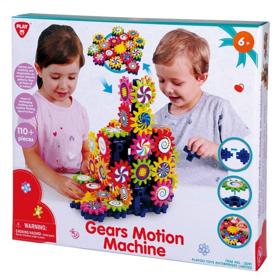 Play Go Gears Motion Machine – 110+ Piece STEM Gear Building Toy for Kids