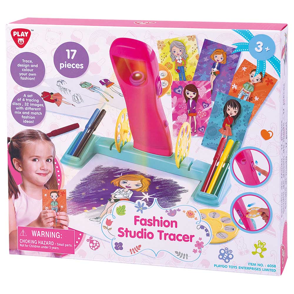 Play Go Fashion Studio Tracer – Battery-Operated Drawing & Fashion Design Toy for Kids