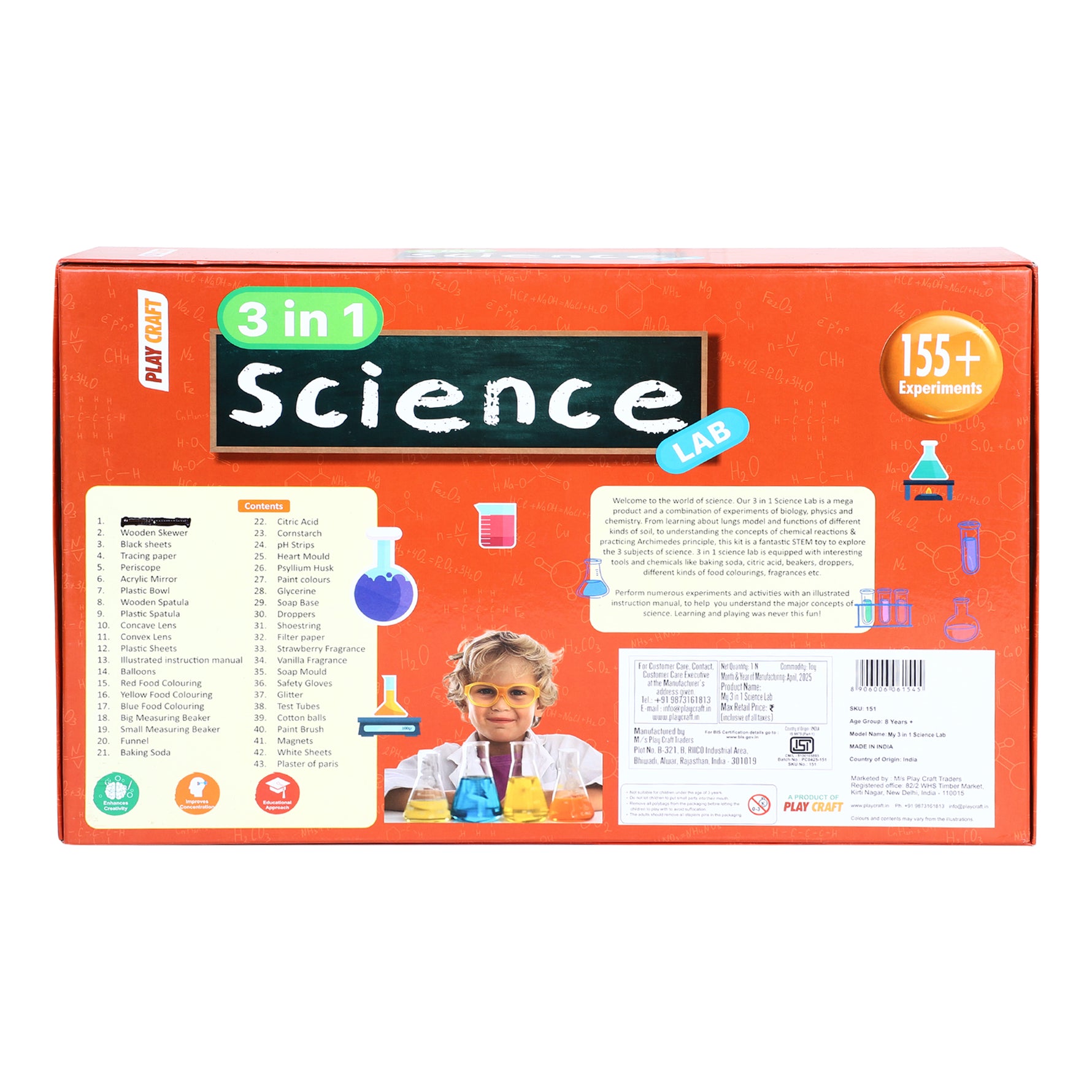Play Craft 3-in-1 Science Lab – 155+ Experiments