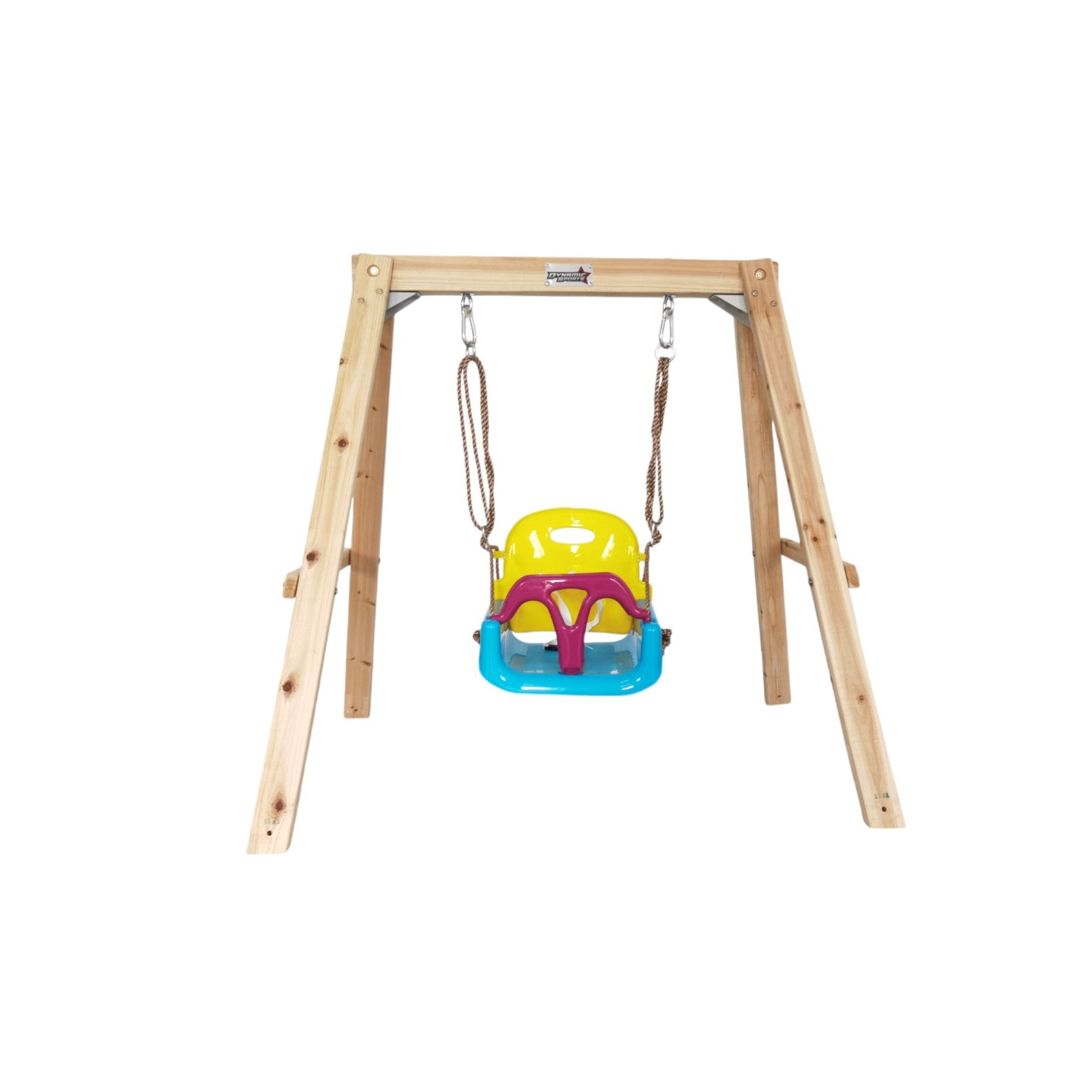Growing Giraffe Wooden Swing Set | Height-Adjustable Frame for Toddlers | LK77