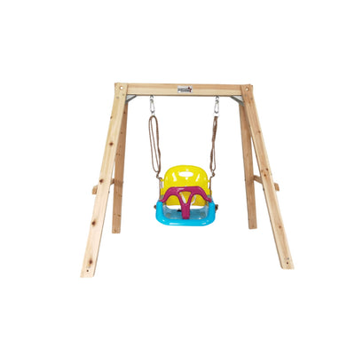 Growing Giraffe Wooden Swing Set | Height-Adjustable Frame for Toddlers | LK77