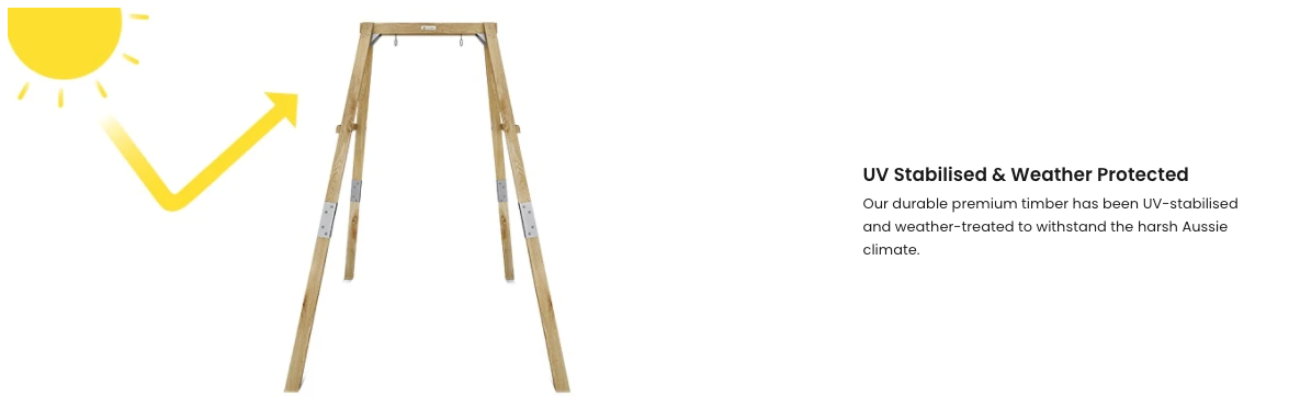 Growing Giraffe Wooden Swing Set | Height-Adjustable Frame for Toddlers | LK77