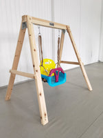 Growing Giraffe Wooden Swing Set | Height-Adjustable Frame for Toddlers | LK77