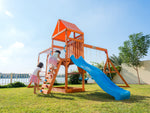 Olympia Wooden Swing Set with Slide, Monkey Bars & Sky Flyer | WP-745
