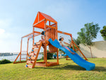 Olympia Wooden Swing Set with Slide, Monkey Bars & Sky Flyer | WP-745