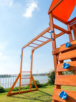 Olympia Wooden Swing Set with Slide, Monkey Bars & Sky Flyer | WP-745