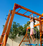Olympia Wooden Swing Set with Slide, Monkey Bars & Sky Flyer | WP-745
