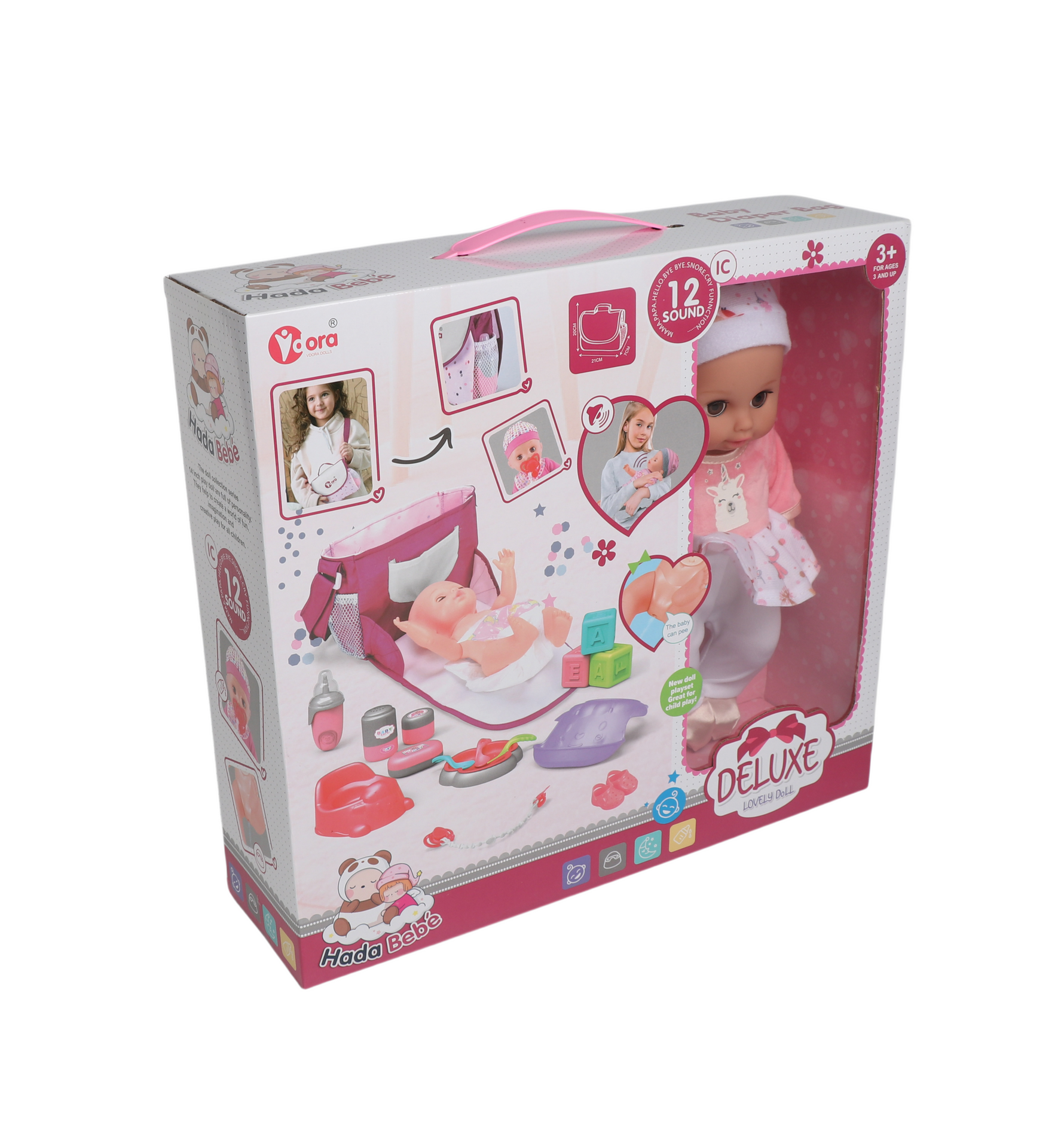 14" Baby Doll with Backpack & 16 Accessories – Imaginative Baby Care Playset