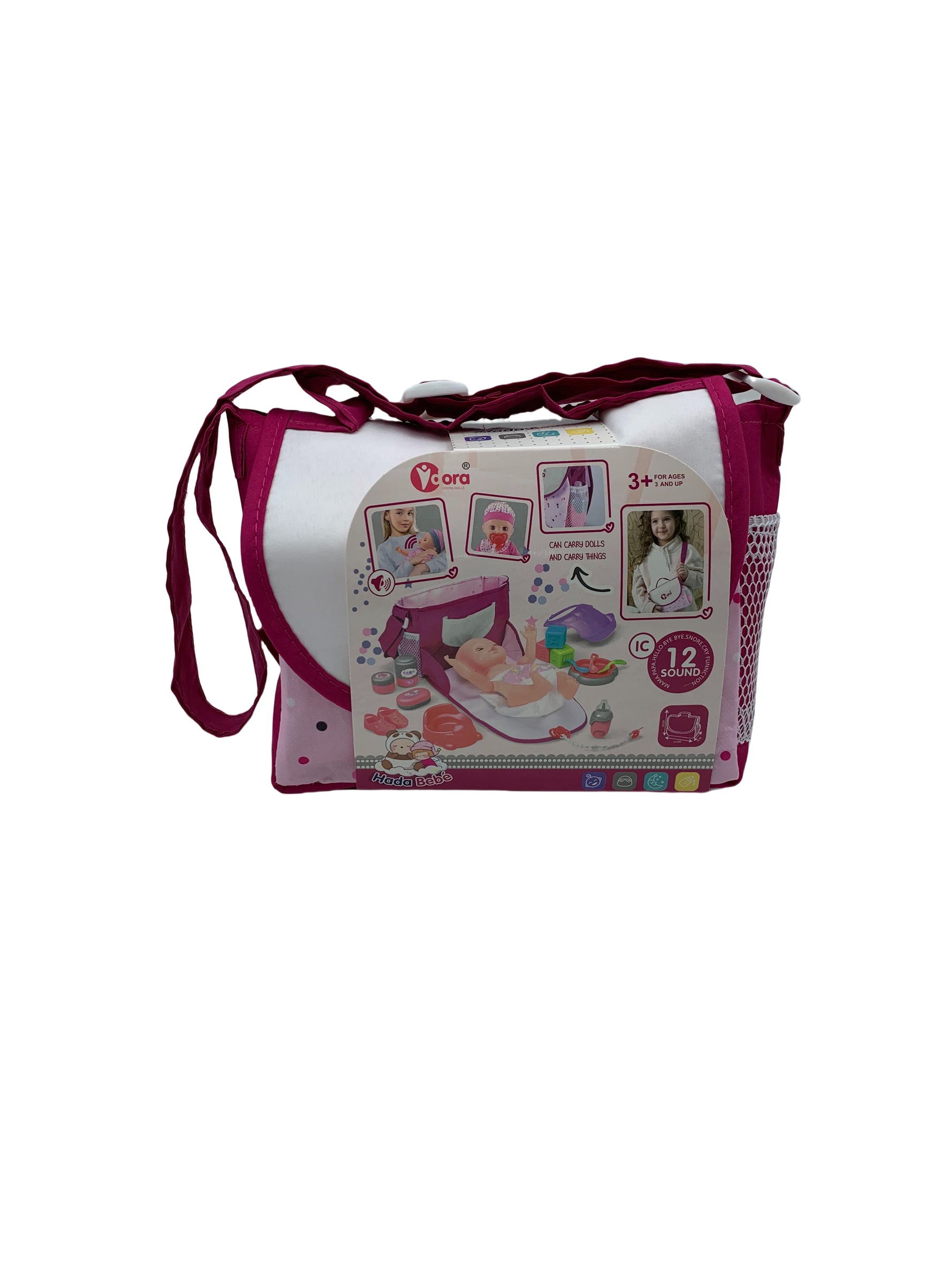 14" Baby Doll with Handbag & 16 Accessories – Realistic Cuddle & Care Playset (B)