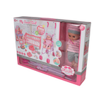 VDORA 3-in-1 Baby Doll Playset with 13 Accessories – Feeding, Stroller & Cradle (14")