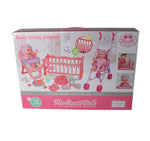 3-in-1 Baby Doll Playset with 13 Accessories – Feeding, Stroller & Cradle (14")